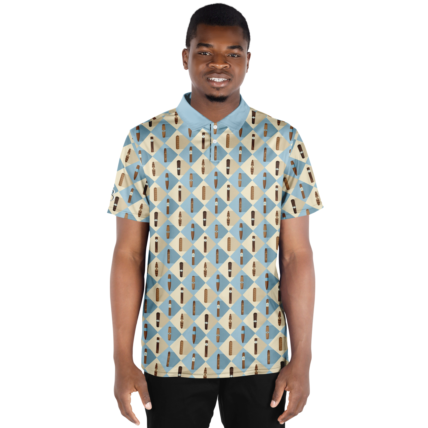 Grand Puro no.2 (Sky Blue & Cream) - Polo Shirt
