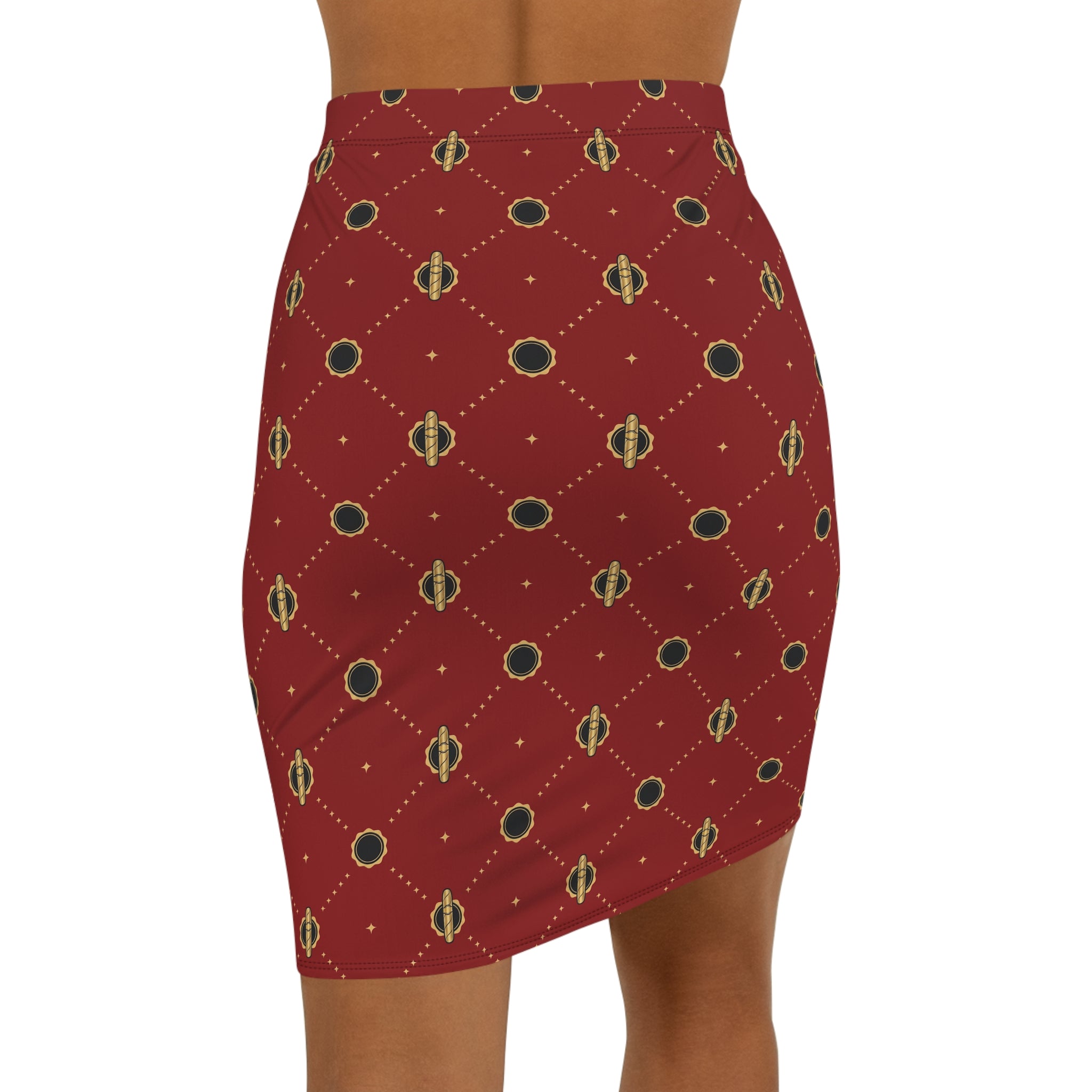 Viso Gold Link - Red Pencil Skirt