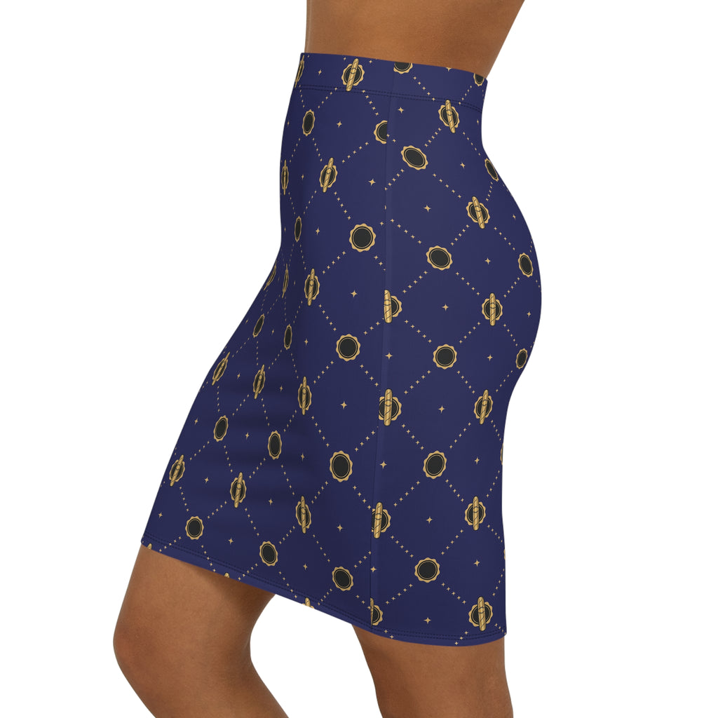 Viso Gold Link - Blue Pencil Skirt