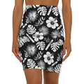 Capa Flora - Tropical Pencil Skirt - Black & White