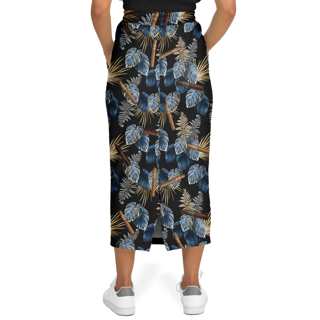 Capa Flora - Blue  Long Tropical Skirt