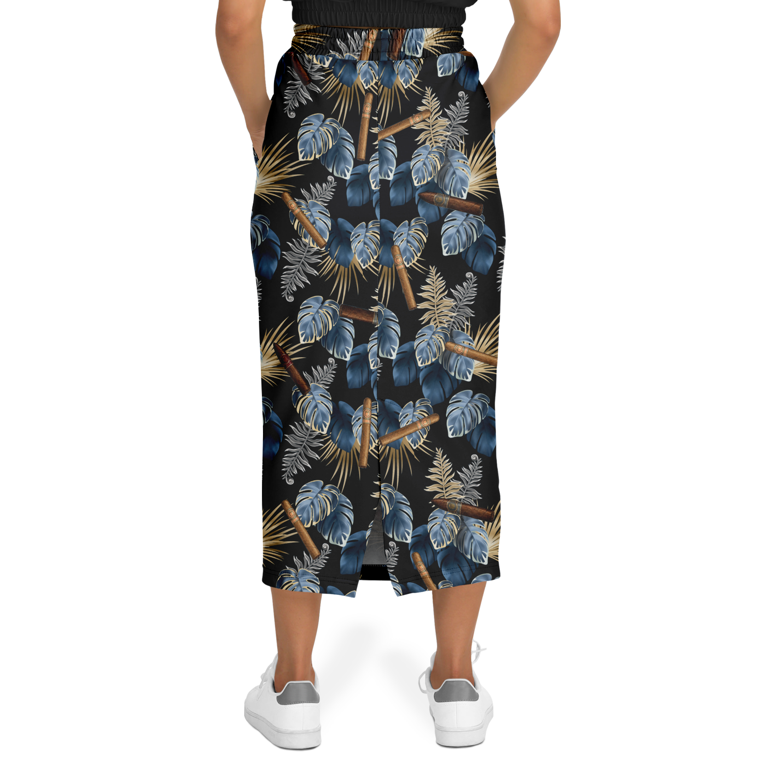 Capa Flora - Blue  Long Tropical Skirt