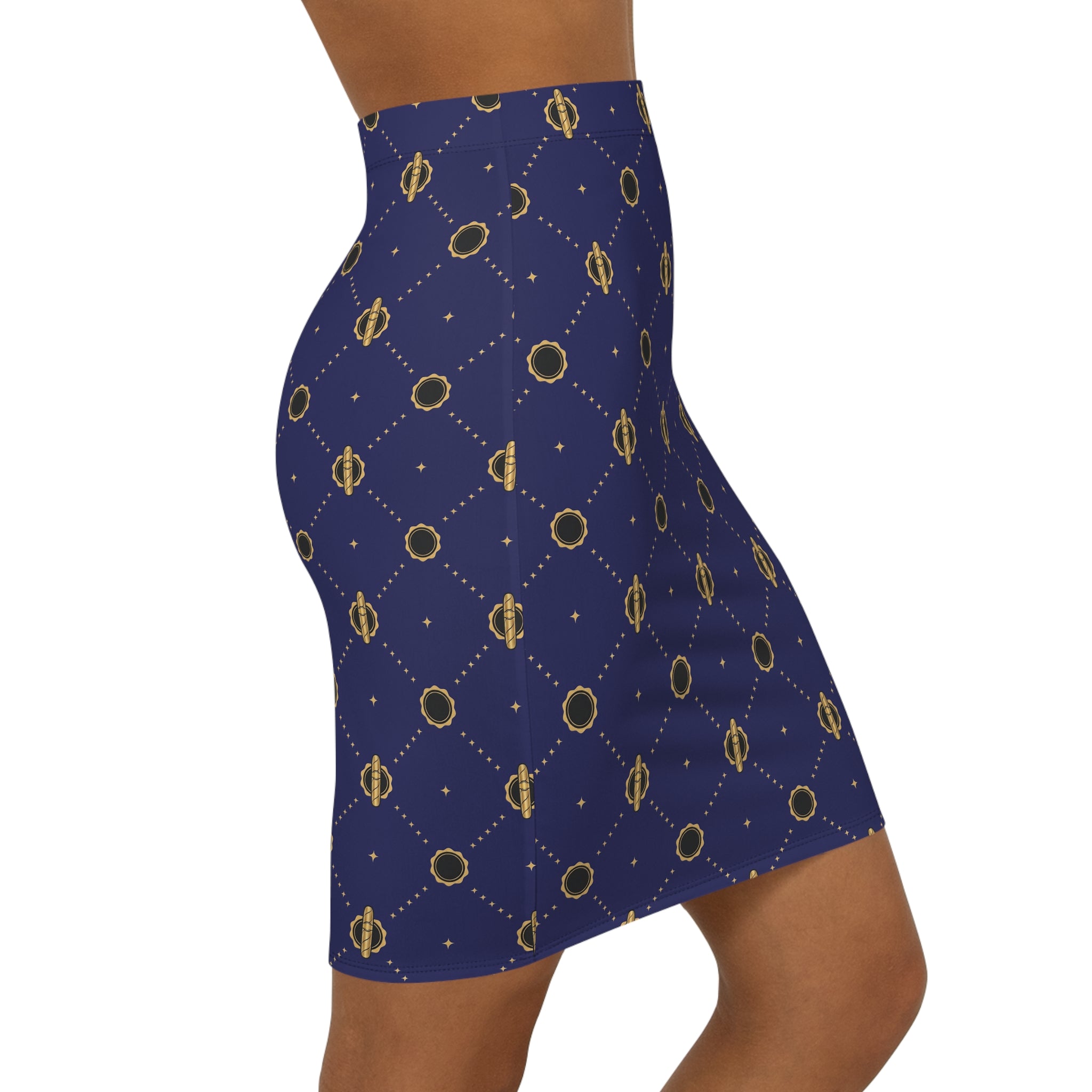 Viso Gold Link - Blue Pencil Skirt