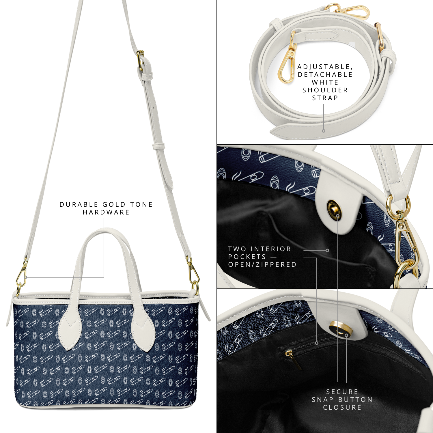 Yatch Smoke - Leather Tote Bag