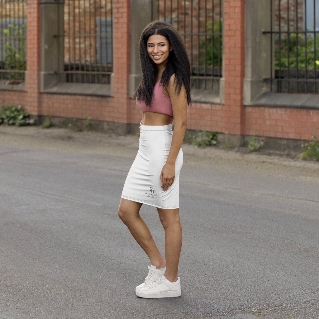 Ligero Logo -  White Pencil Skirt