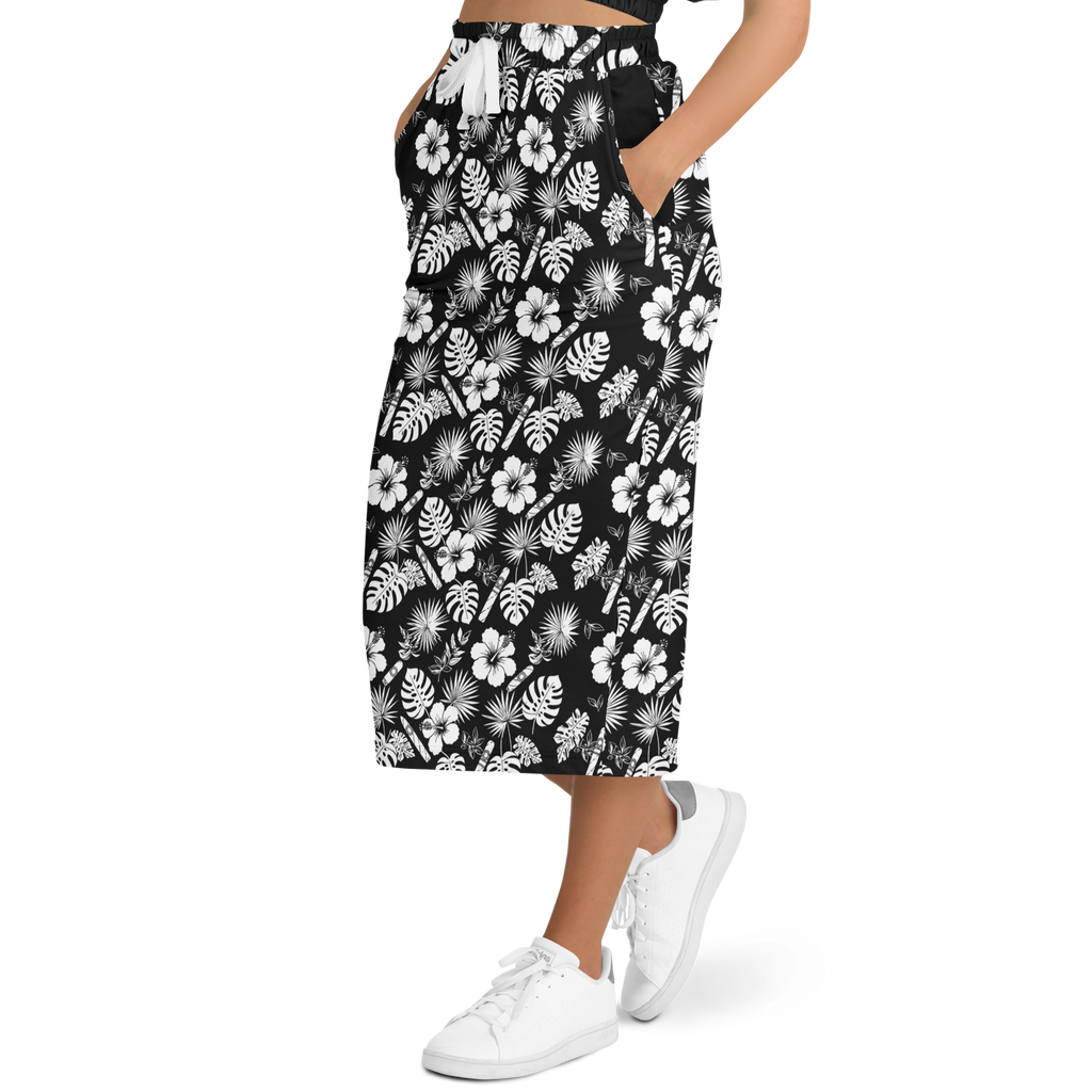 Capa Flora - Black & White Long Tropical Skirt