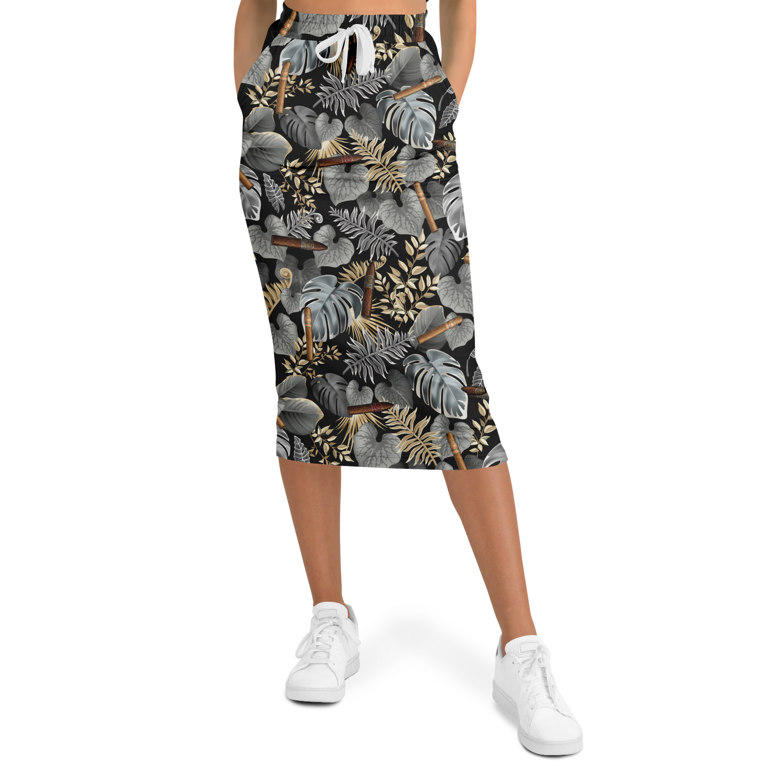 Capa Flora - Grey Long Tropical Skirt