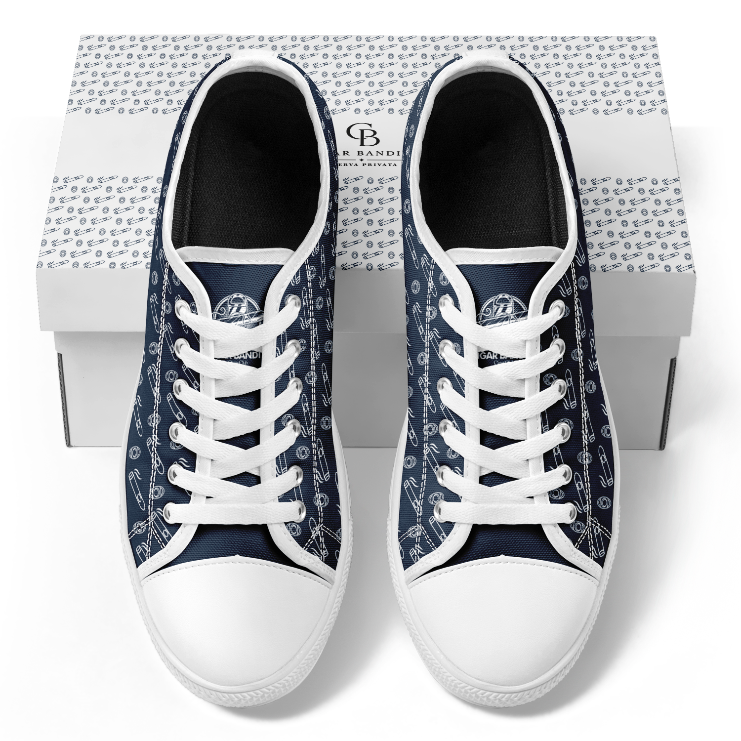 Yacht Smoke Low Shoes - Navy & White