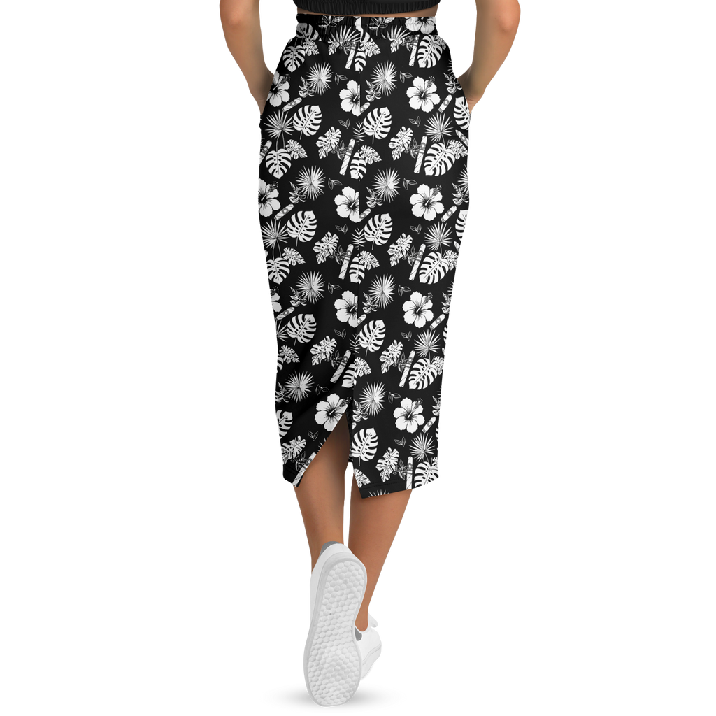 Capa Flora - Black & White Long Tropical Skirt