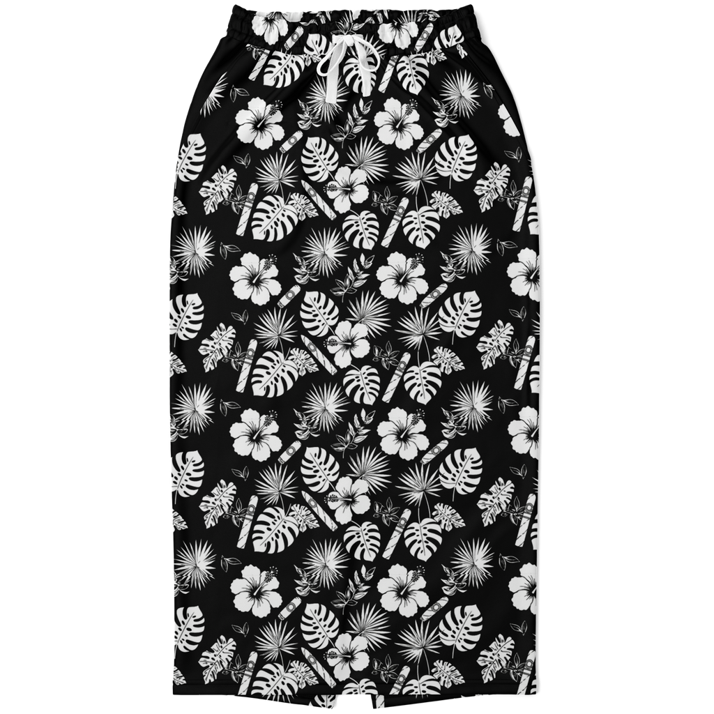 Capa Flora - Black & White Long Tropical Skirt