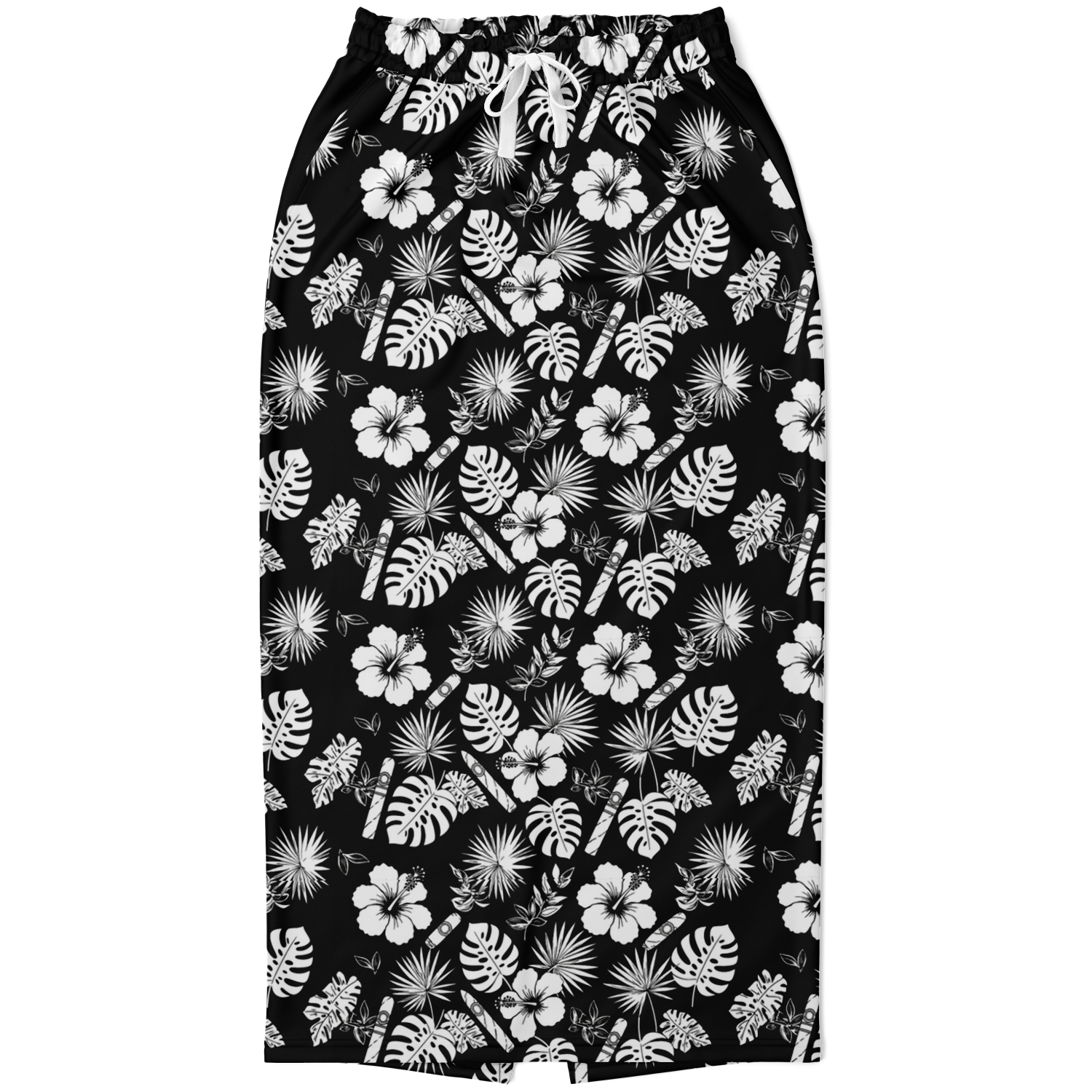 Capa Flora - Black & White Long Tropical Skirt