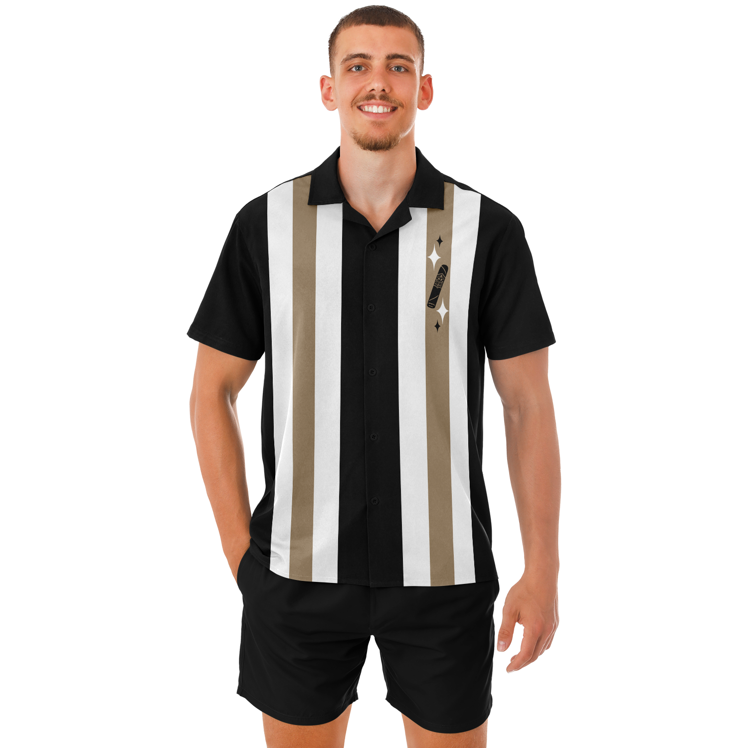 Retro Smoke no.16 - Black, Tan, and off White