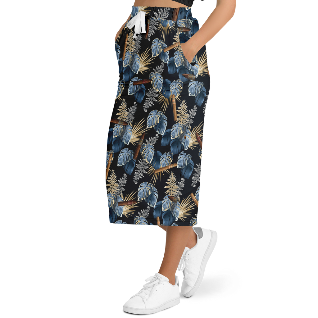 Capa Flora - Blue  Long Tropical Skirt