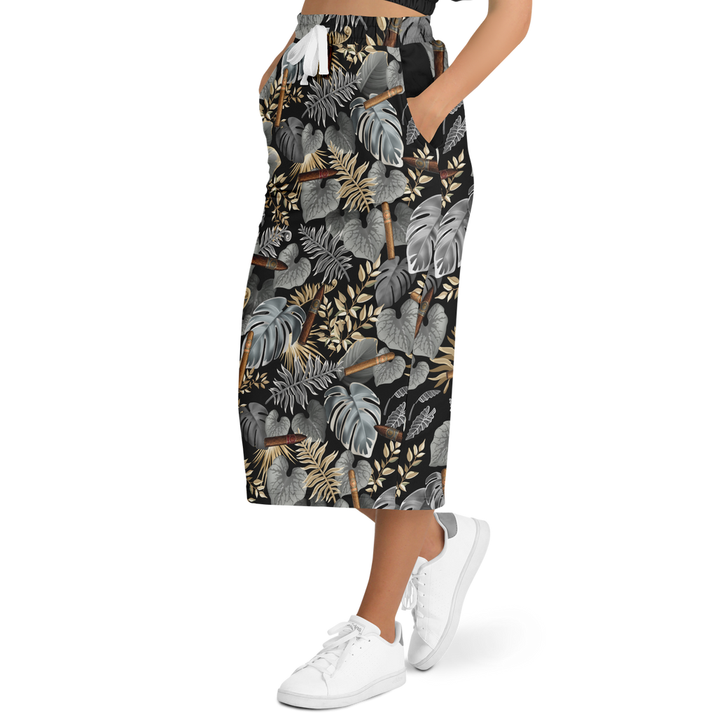 Capa Flora - Grey Long Tropical Skirt