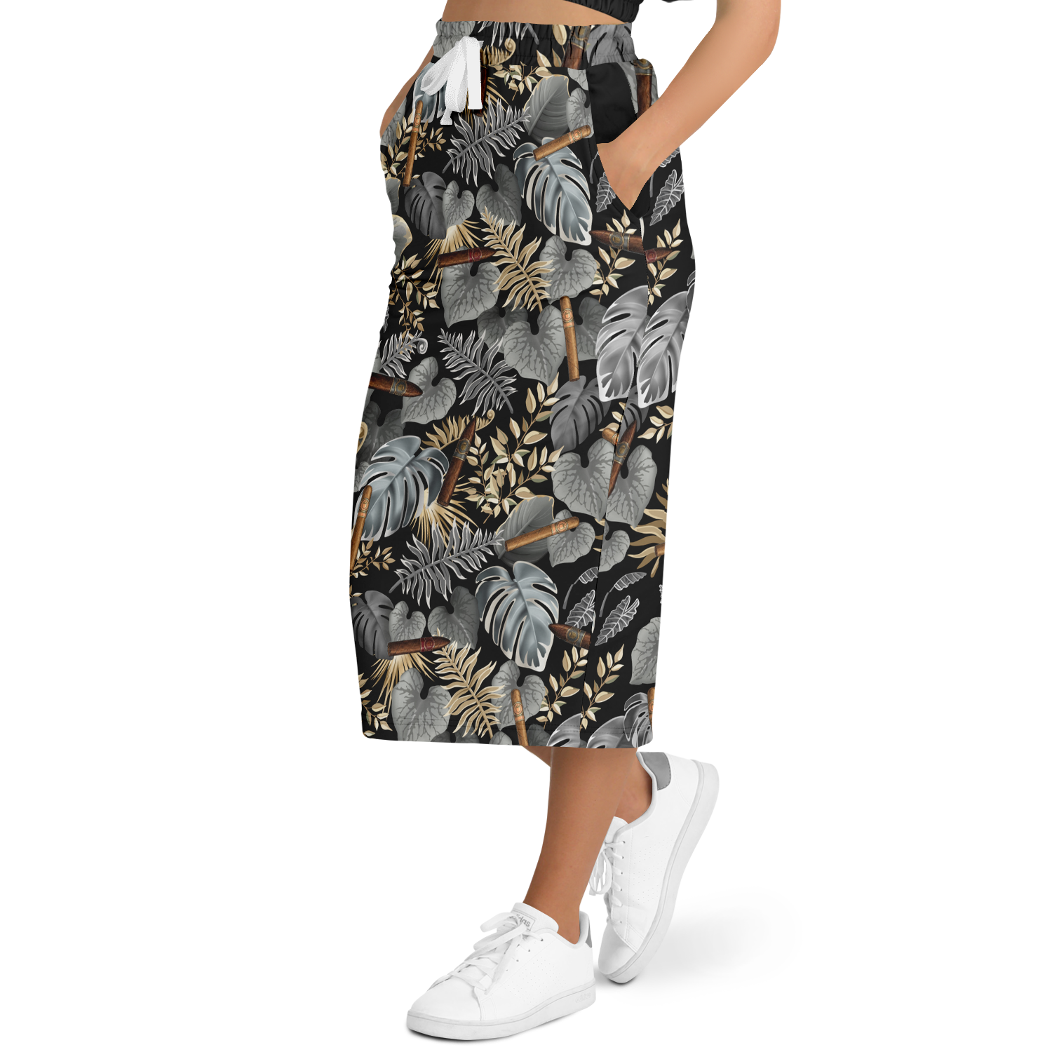 Capa Flora - Grey Long Tropical Skirt