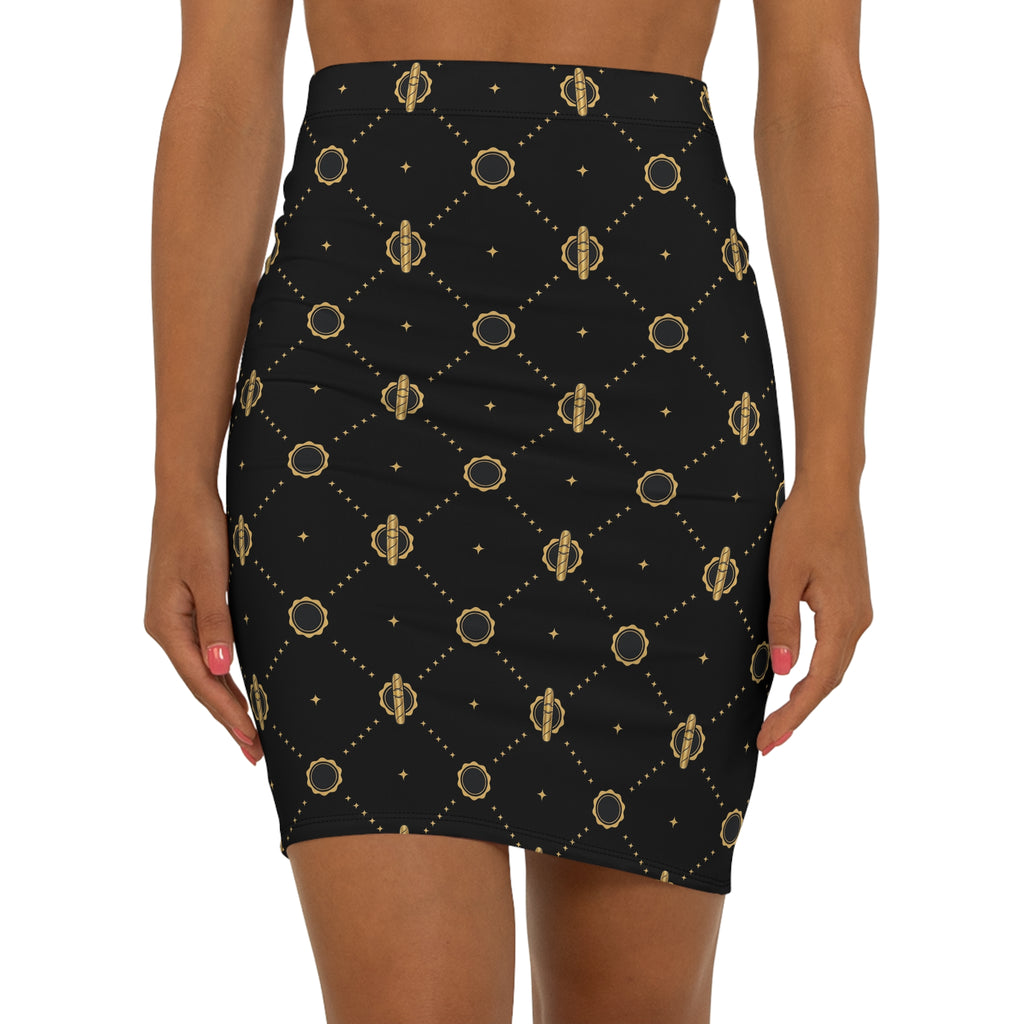 Viso Gold Link - Black Pencil Skirt