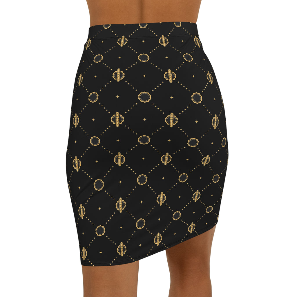 Viso Gold Link - Black Pencil Skirt