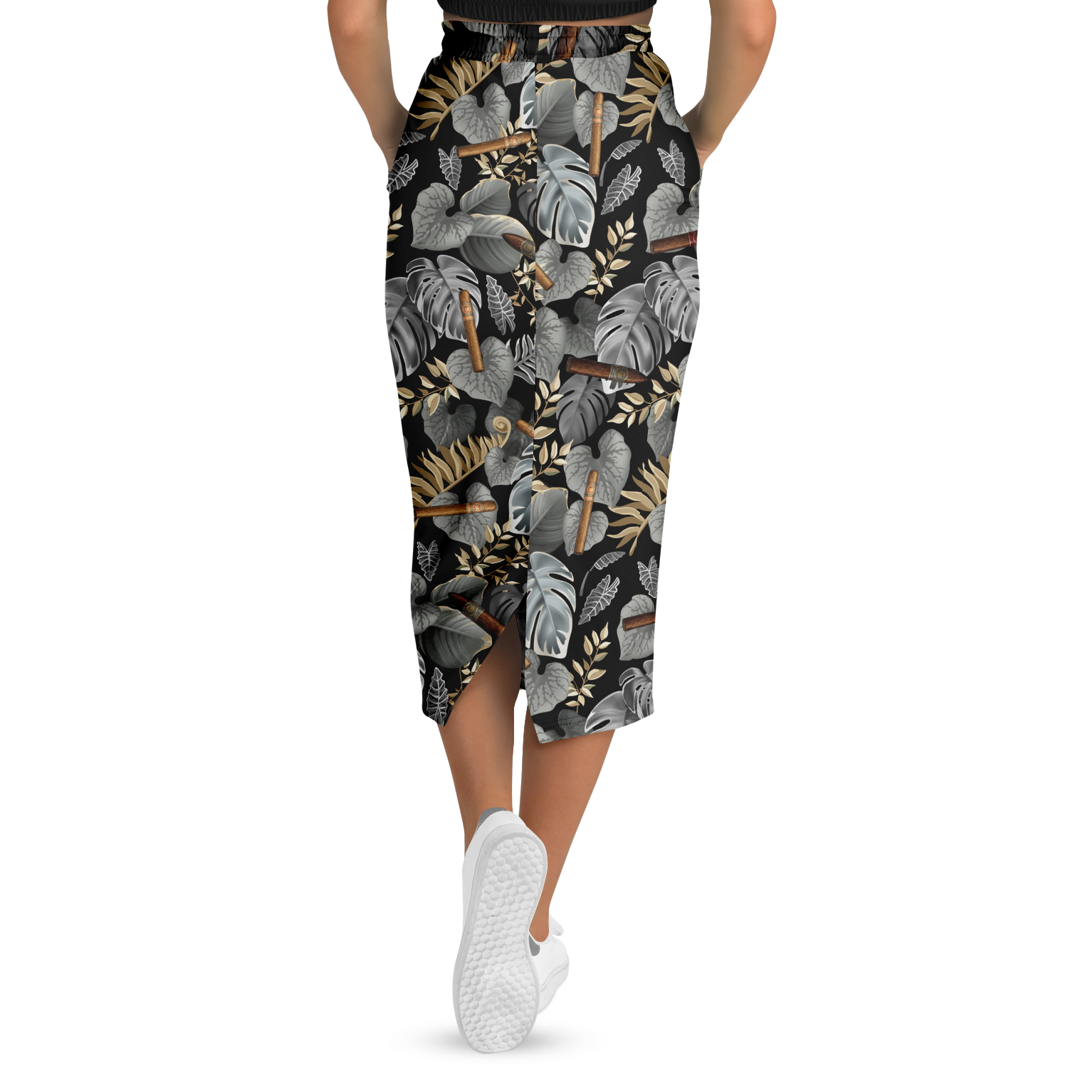 Capa Flora - Grey Long Tropical Skirt