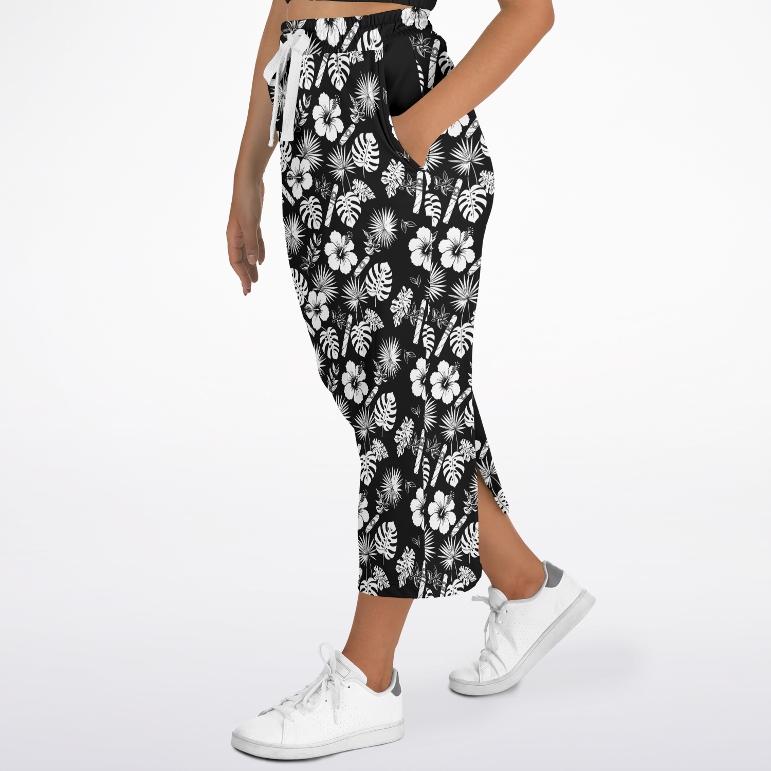Capa Flora - Black & White Long Tropical Skirt