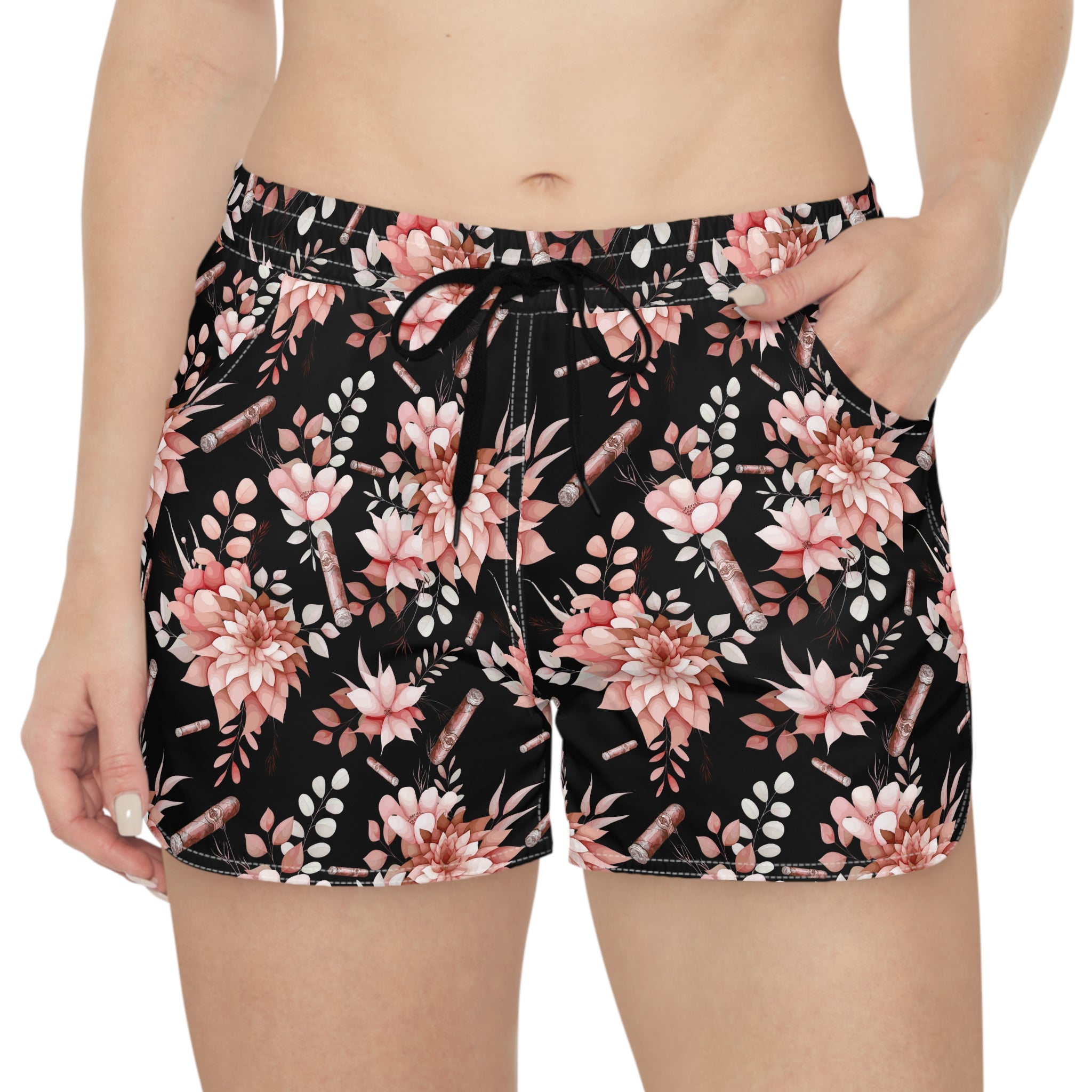 Capa Flora -  Pink & Black Lounge Shorts