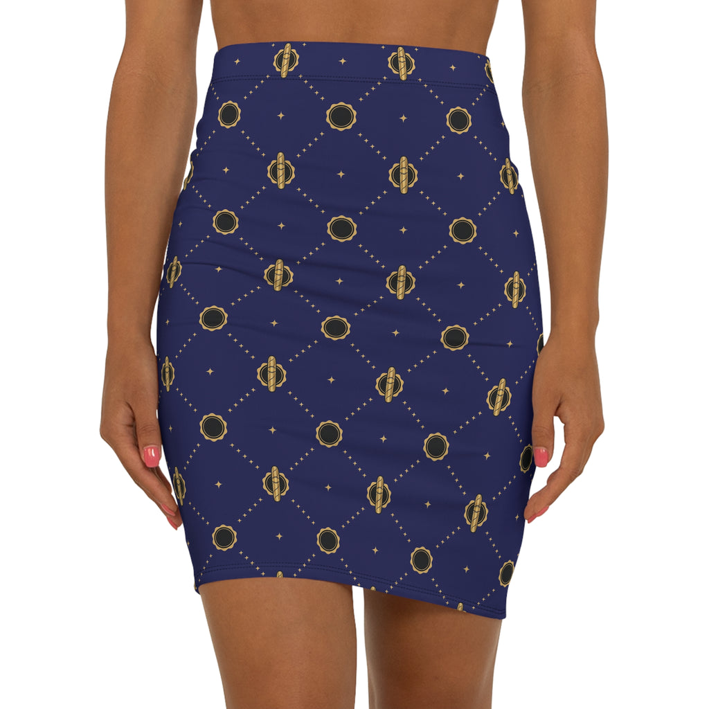 Viso Gold Link - Blue Pencil Skirt