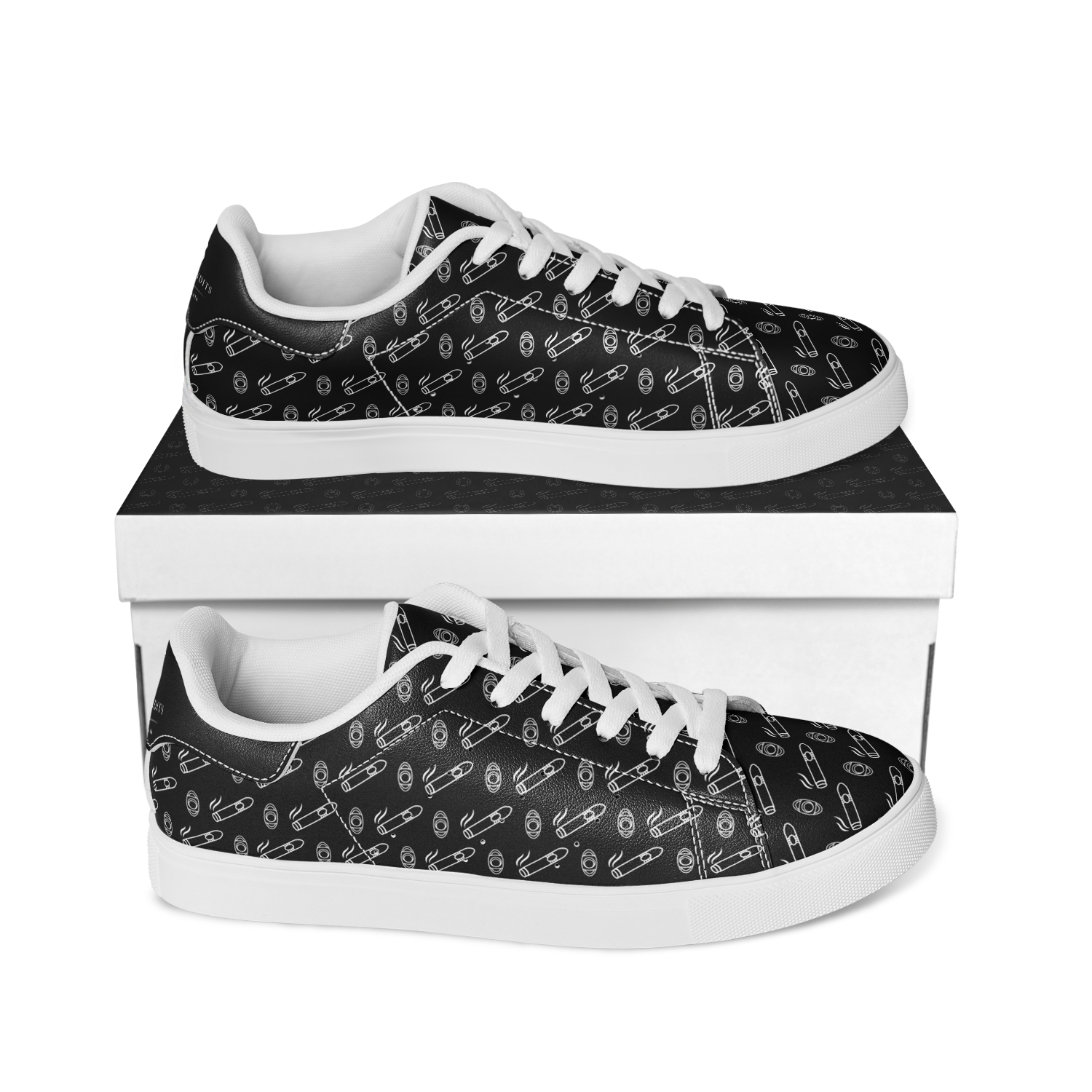 Cigar Low Tops - Black & White