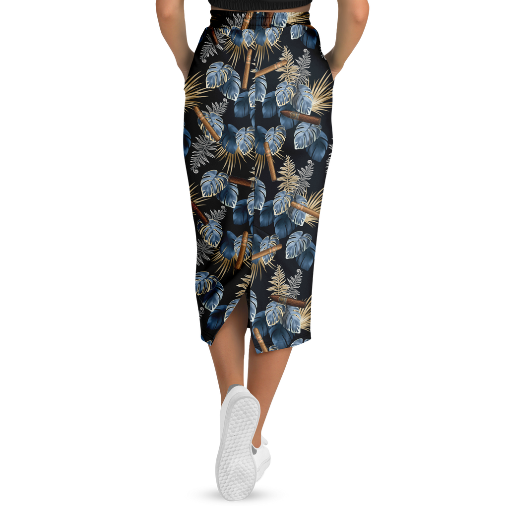 Capa Flora - Blue  Long Tropical Skirt