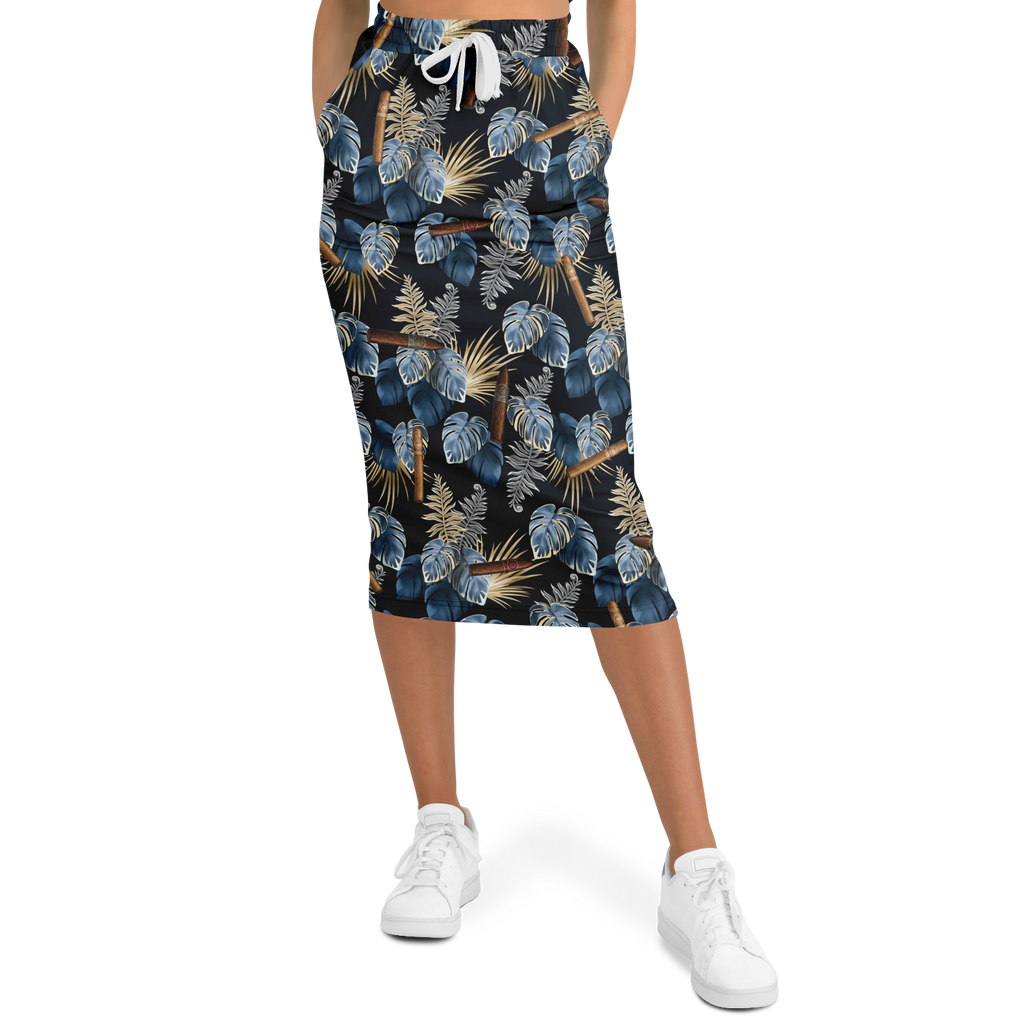 Capa Flora - Blue  Long Tropical Skirt