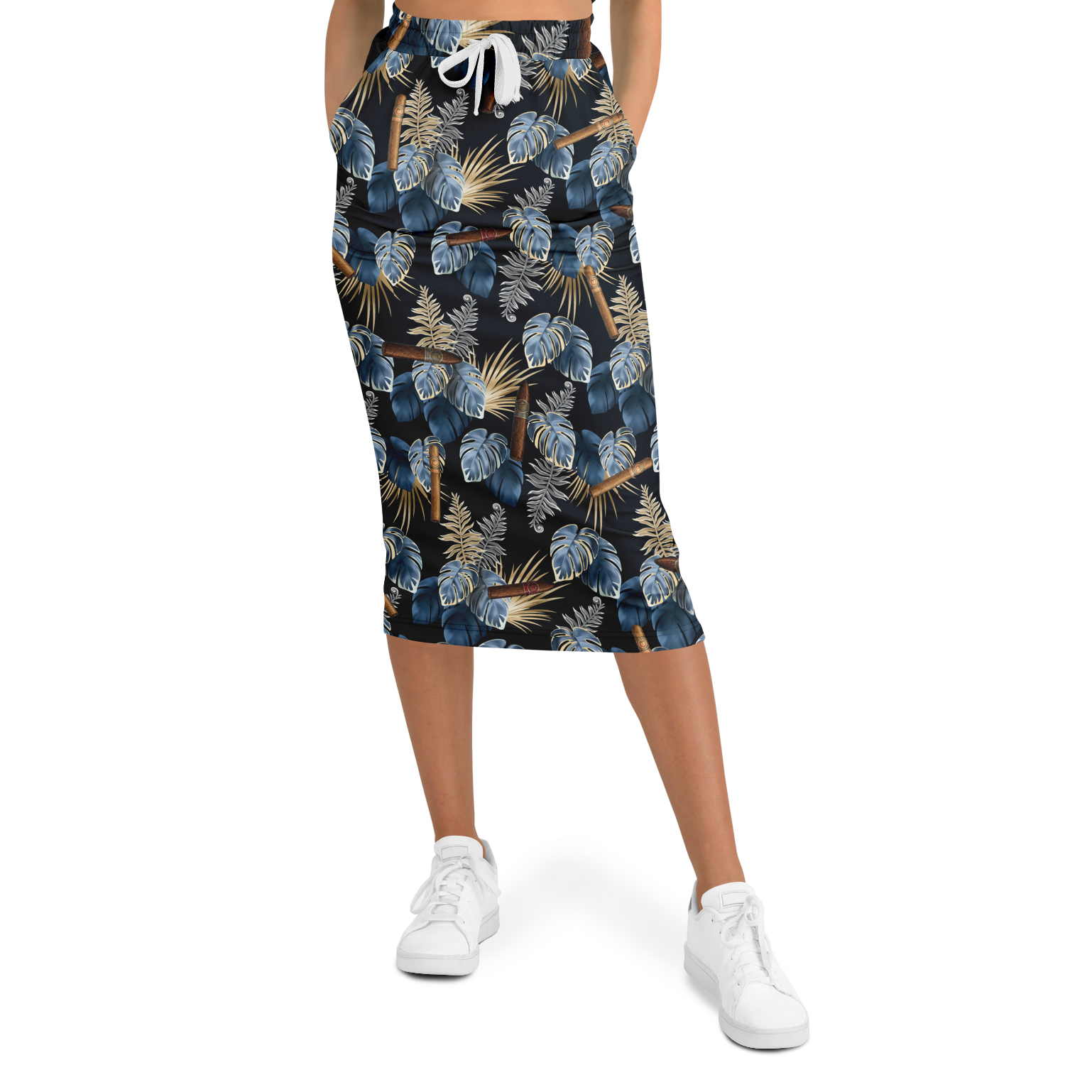 Capa Flora - Blue  Long Tropical Skirt