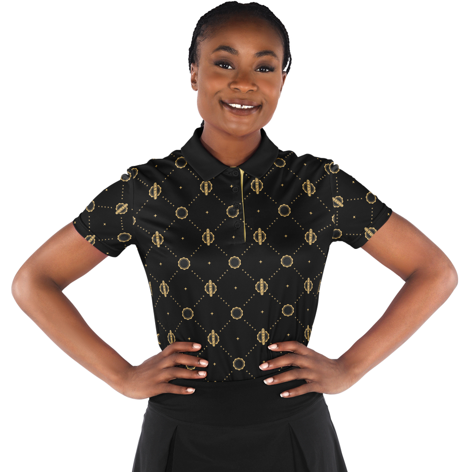 Viso Gold Link - Black Polo Shirt