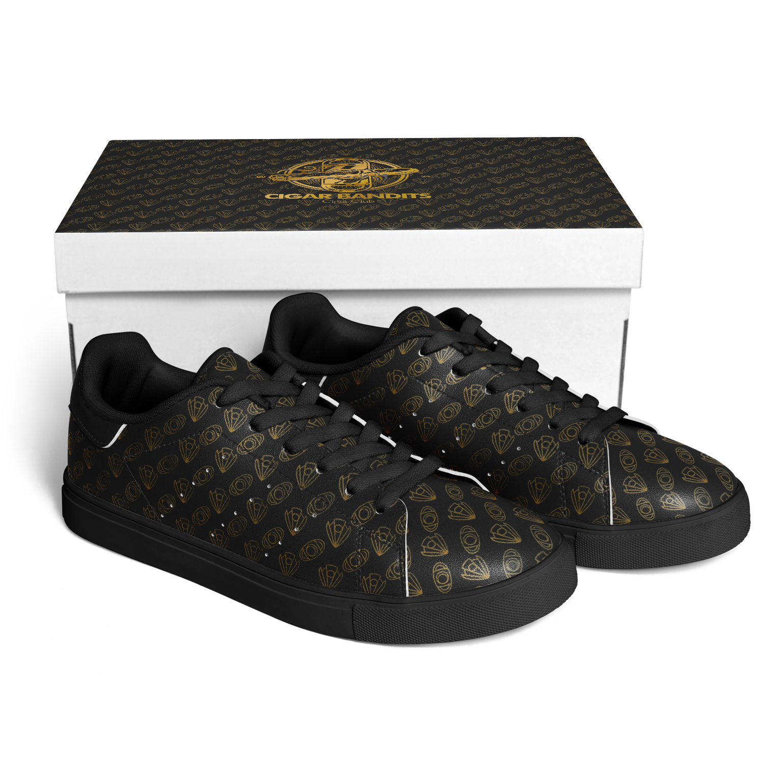 Cigar Cutter Low Tops - Black & Gold