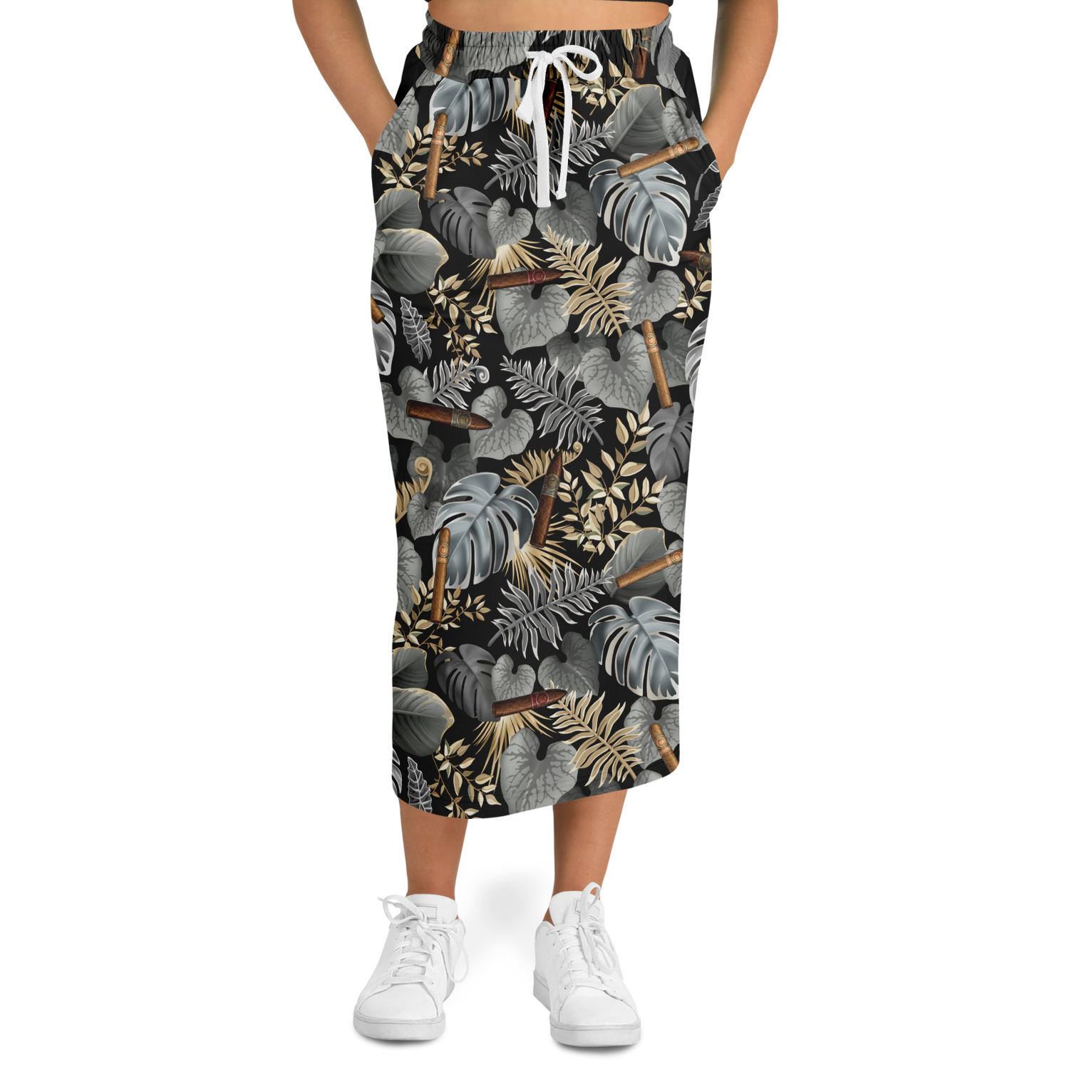 Capa Flora - Grey Long Tropical Skirt