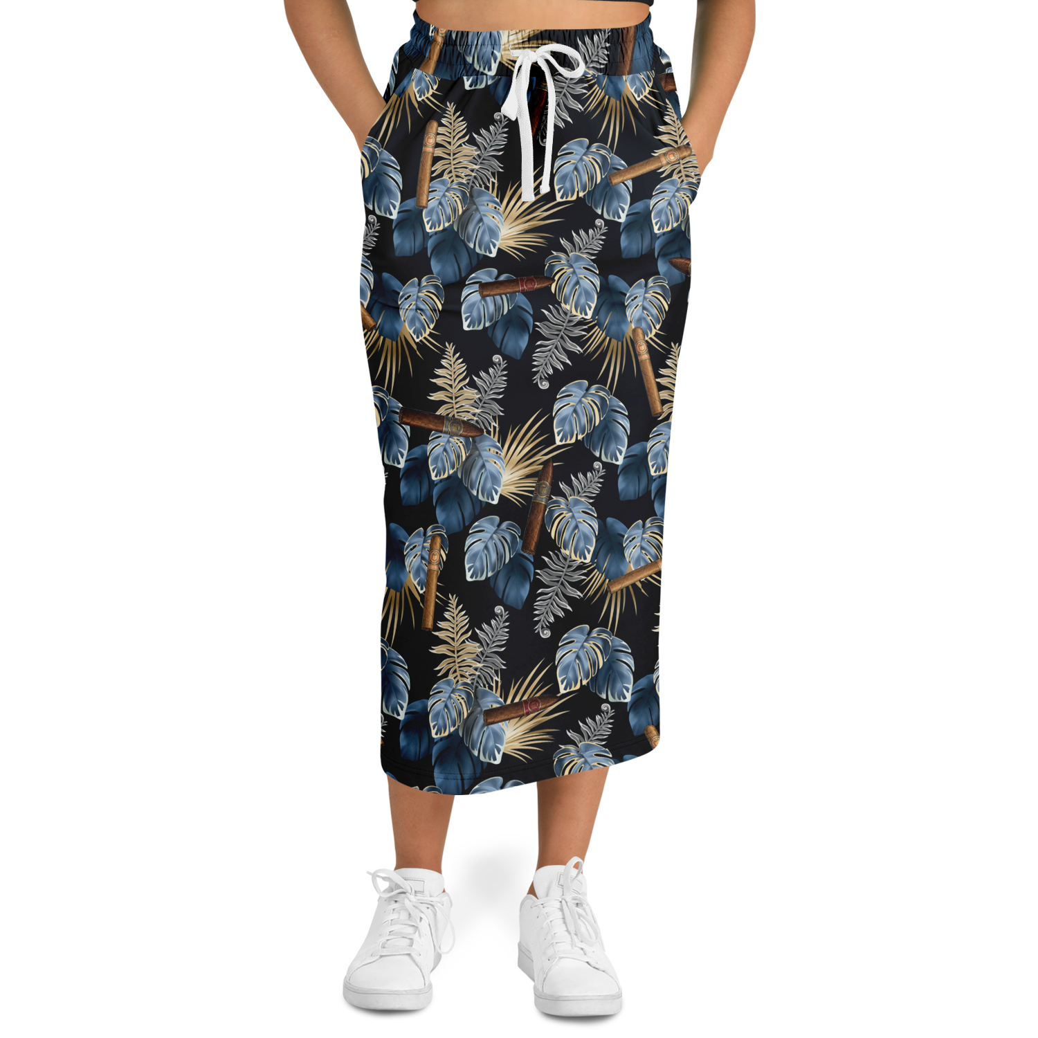 Capa Flora - Blue  Long Tropical Skirt