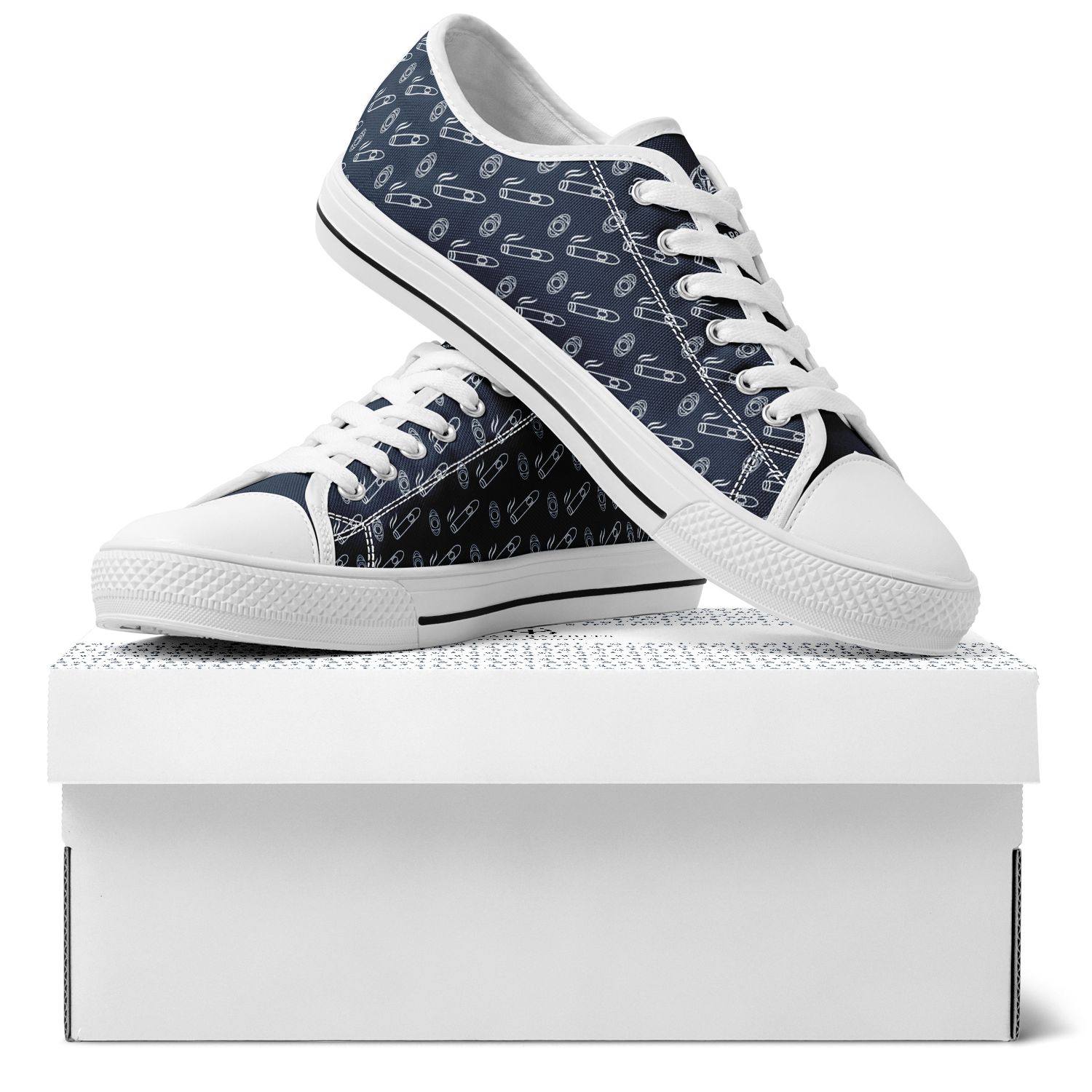 Yacht Smoke Low Shoes - Navy & White