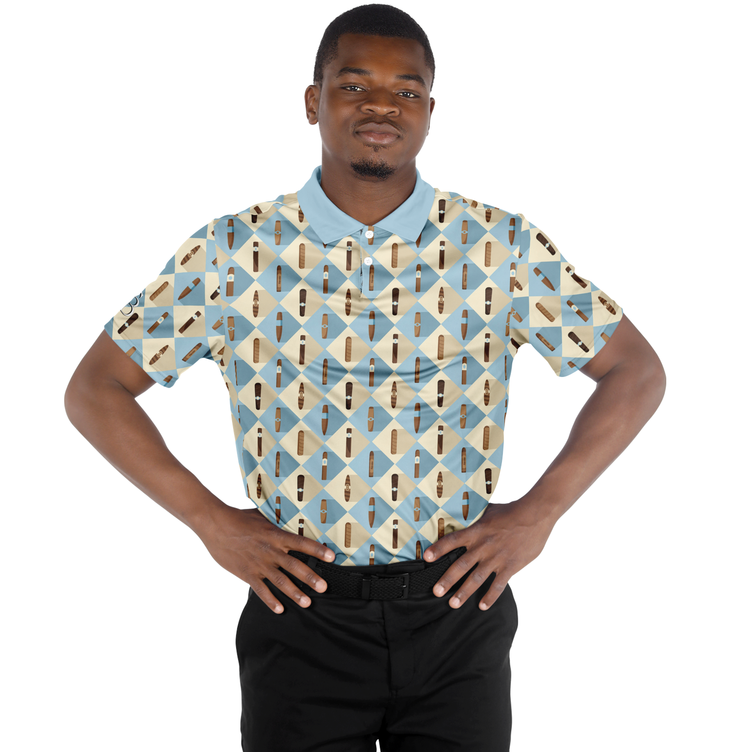 Grand Puro no.2 (Sky Blue & Cream) - Polo Shirt