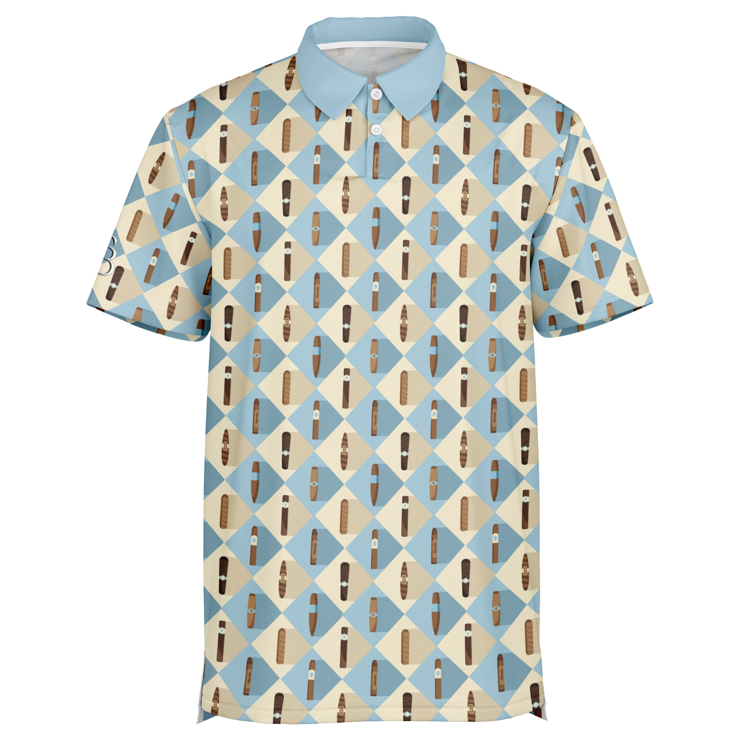 Grand Puro no.2 (Sky Blue & Cream) - Polo Shirt